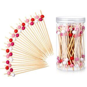 120 Pcs Valentine's Day Cocktail Picks 4.7 Inch Fancy Toothpicks for Appetizers